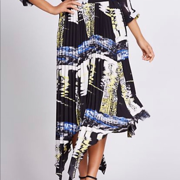 🌸🌸Pleated Skirt - blk/blue/white/yellow - M🌸🌸🌸 - Picture 3 of 8